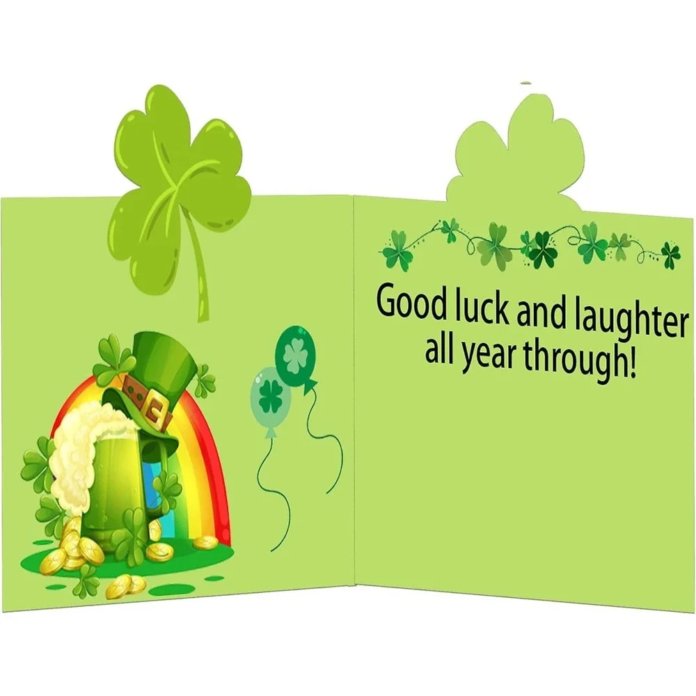 St. Patrick's Day Greeting Cards 12 Pack Green Shamrock Irish St Patrick's
